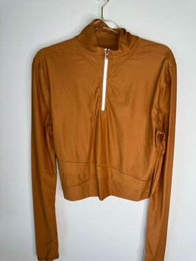 Women’s Long Sleeve Half-Zip Top in Rust